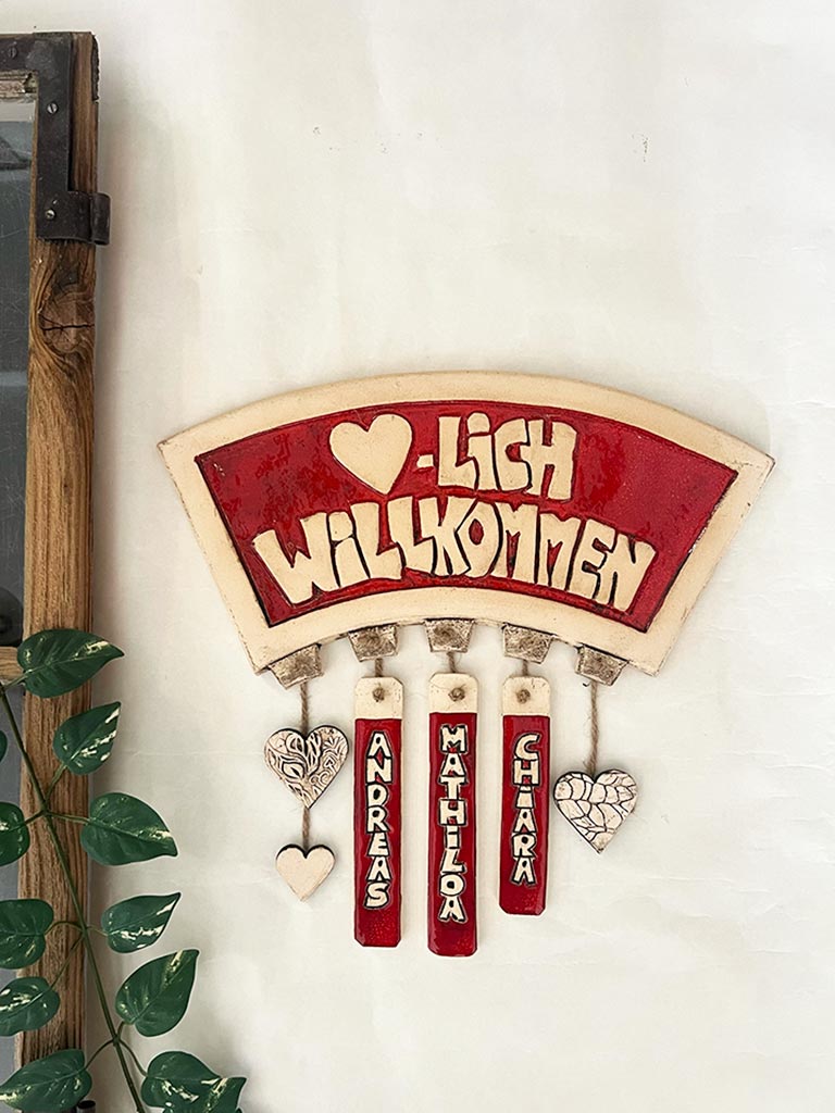 Türschild - Herzlich Willkommen (geschwungen)