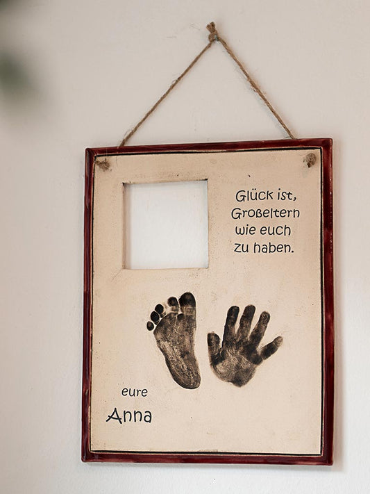 Hand- und Fußabdruck Tafel
