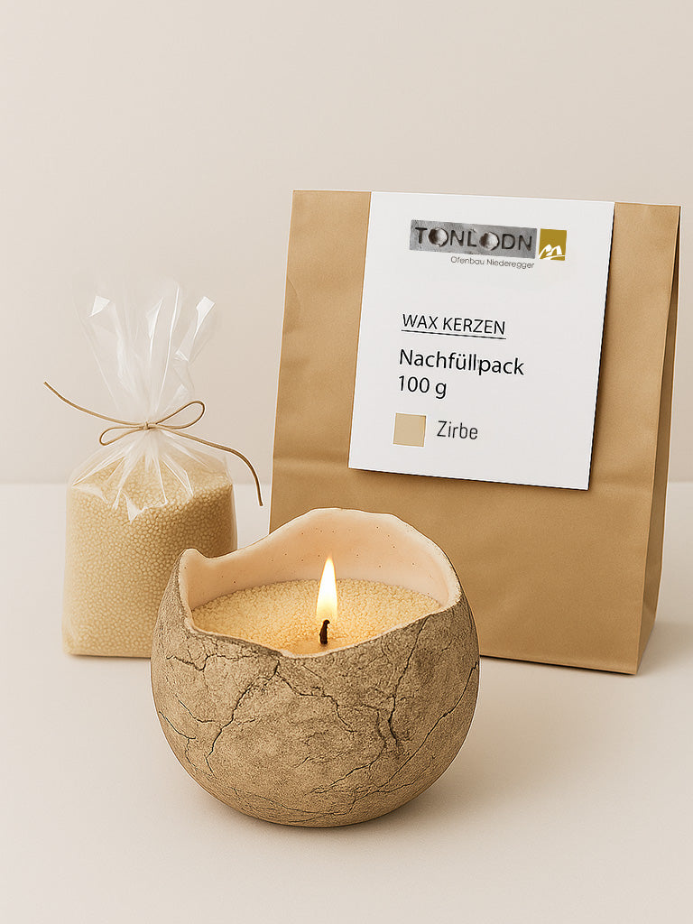 WAX-Kerzen im Keramikgefäß