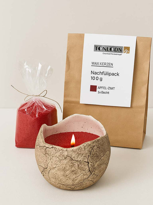 WAX-Kerzen im Keramikgefäß