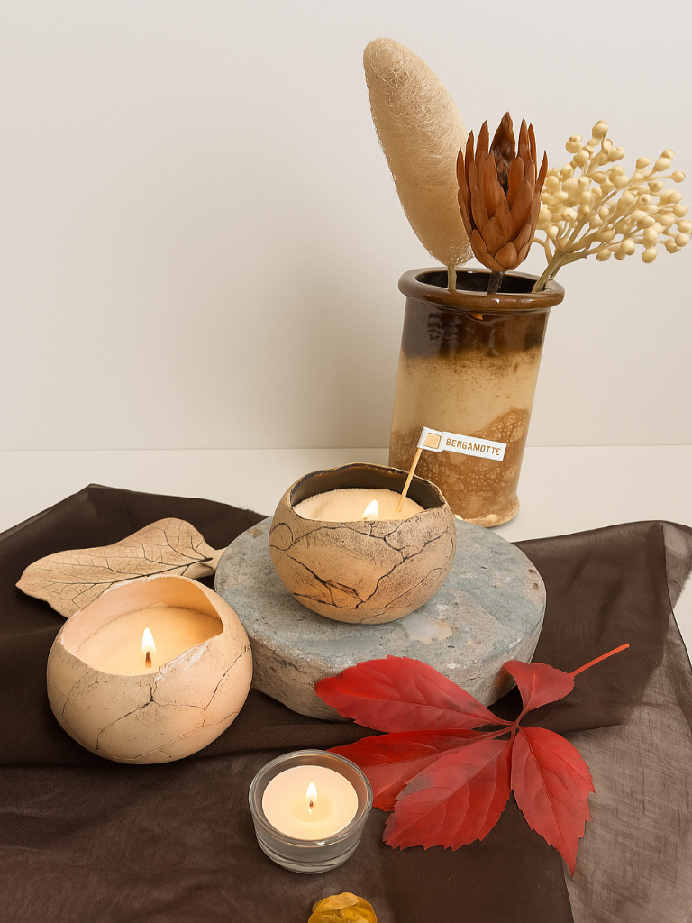 WAX-Kerzen im Keramikgefäß