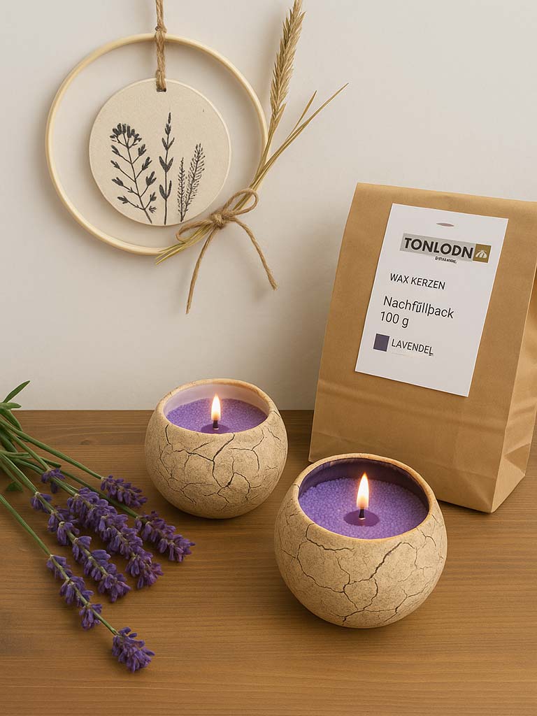 WAX-Kerzen im Keramikgefäß