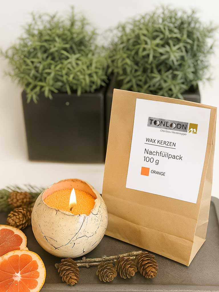 WAX-Kerzen im Keramikgefäß